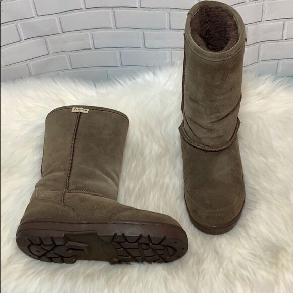 Bearpaws Mid Calf Sheepskin/Suede Boots Sz 7 - Picture 1 of 6